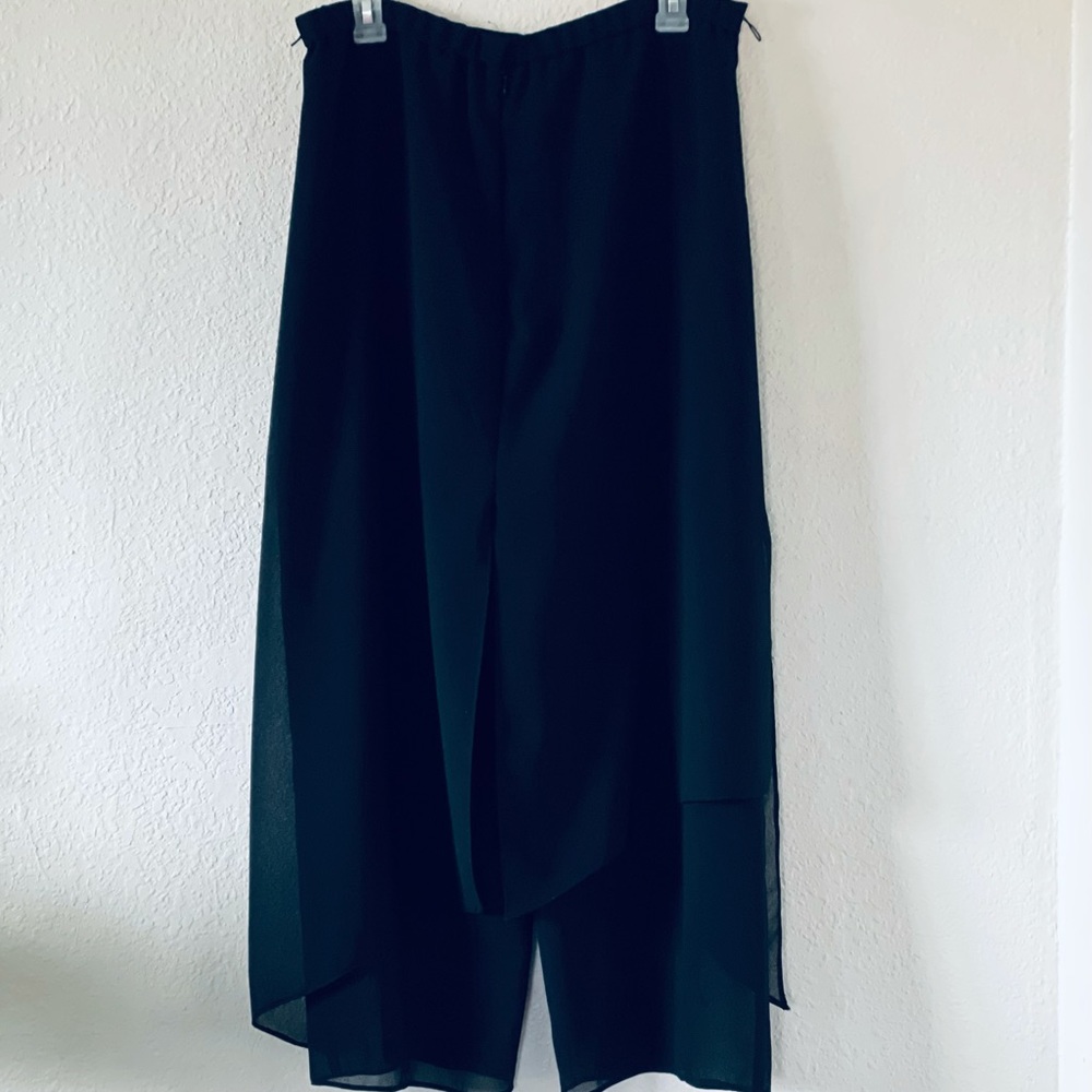Onyx Nite Elegant Black Georgette Trouser Skirt 14